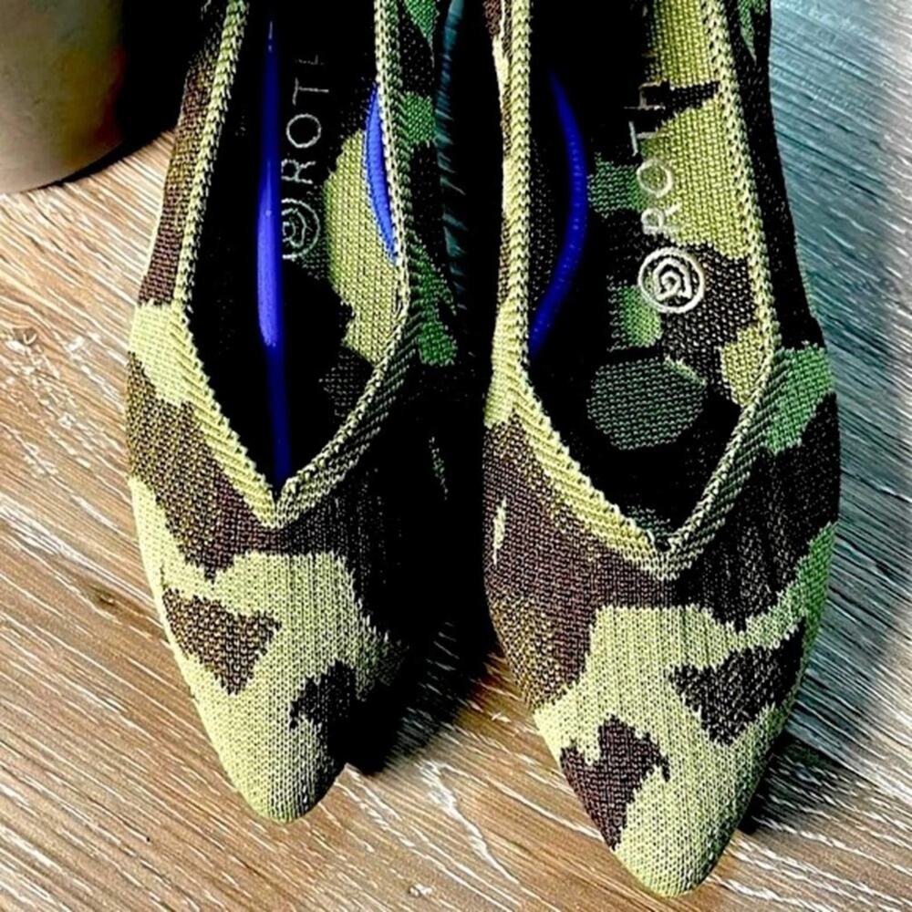 Rothys The Point Camuflaje Green Size 6.5 Woman’s… - image 3